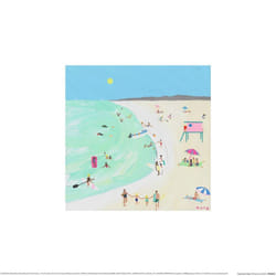 Mary Donald Hazy Beach Days Print - 30cm x 30cm, Blue/Green/Multicoloured