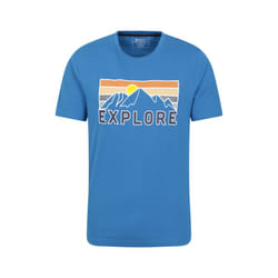 Mountain Warehouse Mens Explore Organic T-Shirt - XXS, Blue