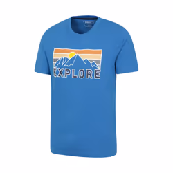 Mountain Warehouse Mens Explore Organic T-Shirt - XXS, Blue