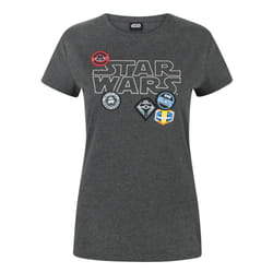 Star Wars Womens/Ladies Badges T-Shirt - XXL, Black