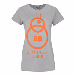 Star Wars Womens/Ladies The Force Awakens BB-8 Astromech Droid T-Shirt - S, Grey