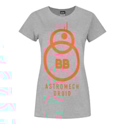 Star Wars Womens/Ladies The Force Awakens BB-8 Astromech Droid T-Shirt - S, Grey