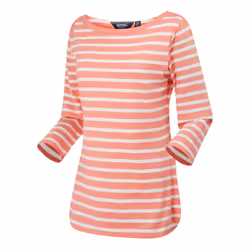 Regatta Womens/Ladies Bayletta 3/4 Sleeve Top - 8 UK, Shell Pink/White