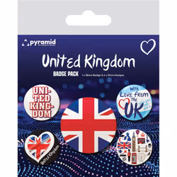 Pyramid International Union Jack Badge Set (Pack of 5)