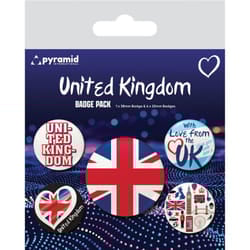 Pyramid International Union Jack Badge Set (Pack of 5)