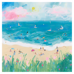 Mary Donald The Best Day Canvas Print - 30cm x 30cm, Blue/Green/Pink