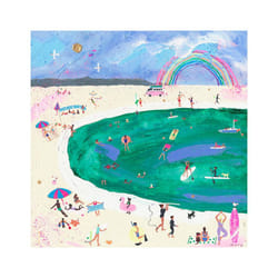Mary Donald Days Like These Print - 30cm x 30cm, Cream/Blue/Green