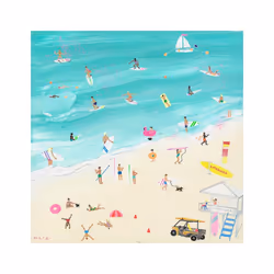 Mary Donald Surf's Up Australia Print - 30cm x 30cm, Blue/Cream