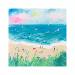 Mary Donald The Best Day Print - 30cm x 30cm, Blue/Green/Cream