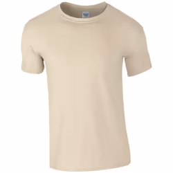 Gildan Mens Short Sleeve Soft-Style T-Shirt - L, Sand