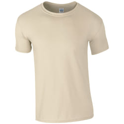 Gildan Mens Short Sleeve Soft-Style T-Shirt - L, Sand