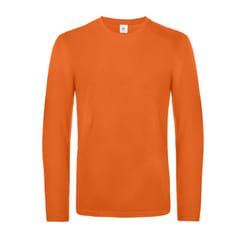 B&C Mens #E190 Plain Long-Sleeved T-Shirt - 3XL, Urban Orange