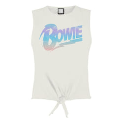 Amplified Womens/Ladies David Bowie Vintage Logo Crop Top - XS, White