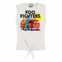 Amplified Womens/Ladies Camper Van Foo Fighters Vintage Crop Top - L, White