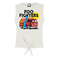 Amplified Womens/Ladies Camper Van Foo Fighters Vintage Crop Top - L, White