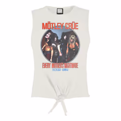 Amplified Womens/Ladies Every Mothers Nightmare Motley Crue Vintage Crop Top - XS, White