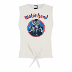 Amplified Womens/Ladies Biker Motorhead Vintage Crop Top - XS, White