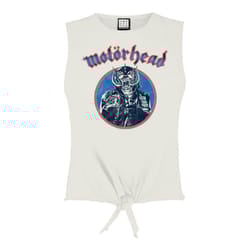 Amplified Womens/Ladies Biker Motorhead Vintage Crop Top - XS, White