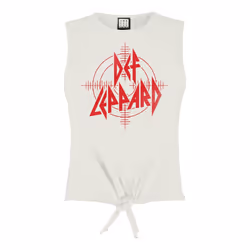 Amplified Womens/Ladies Target Def Leppard Vintage Crop Top - XS, White