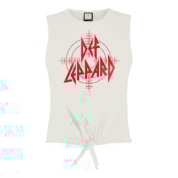 Amplified Womens/Ladies Target Def Leppard Vintage Crop Top - XS, White