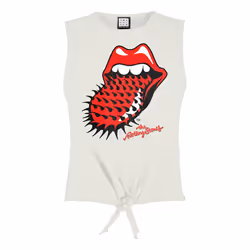 Amplified Womens/Ladies 94/95 The Rolling Stones Vintage Crop Top - XS, White