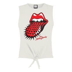 Amplified Womens/Ladies 94/95 The Rolling Stones Vintage Crop Top - XS, White