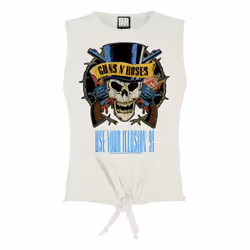 Amplified Womens/Ladies Use Your Illusion Guns N Roses Vintage Crop Top - XS, White