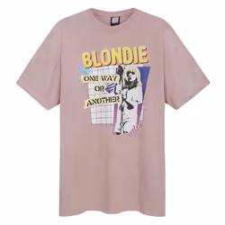 Amplified Mens One Way Or Another Blondie Vintage T-Shirt - XS, Pink Thrift