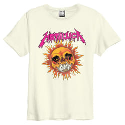 Amplified Unisex Adult Neon Sun Metallica T-Shirt - S, Vintage White
