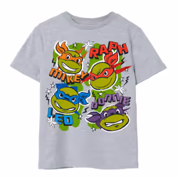 Teenage Mutant Ninja Turtles Childrens/Kids Faces T-Shirt - 7-8 Years, Grey Marl