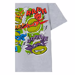 Teenage Mutant Ninja Turtles Childrens/Kids Faces T-Shirt - 7-8 Years, Grey Marl