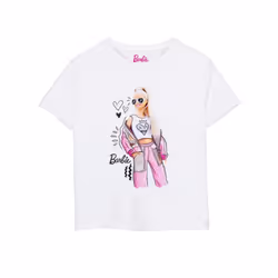 Barbie Girls Doodle Barbie Pose T-Shirt - 9-10 Years, White
