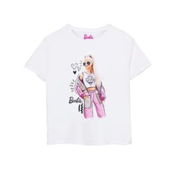 Barbie Girls Doodle Barbie Pose T-Shirt - 9-10 Years, White