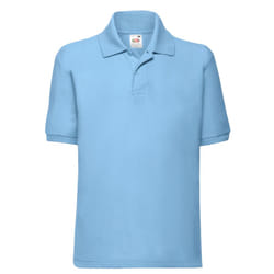 Fruit of the Loom Childrens/Kids 65/35 Plain Pique Polo Shirt - 12-13 Years, Sky Blue