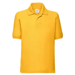 Fruit of the Loom Childrens/Kids 65/35 Plain Pique Polo Shirt - 7-8 Years, Sunflower
