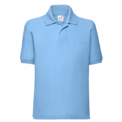 Fruit of the Loom Childrens/Kids 65/35 Plain Pique Polo Shirt - 7-8 Years, Sky Blue