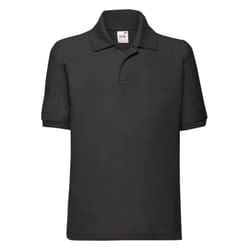 Fruit of the Loom Childrens/Kids 65/35 Plain Pique Polo Shirt - 12-13 Years, Black
