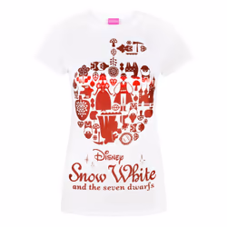Disney Womens/Ladies Snow Foil T-Shirt - XXL, White/Red
