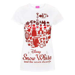 Disney Womens/Ladies Snow Foil T-Shirt - XXL, White/Red