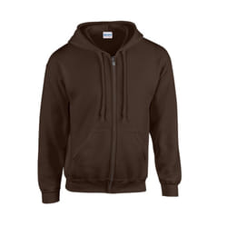 Gildan Mens Heavy Blend Full Zip Hoodie - 3XL, Dark Chocolate