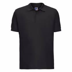 Russell Mens Ultimate Cotton Pique Polo Shirt - L, Black