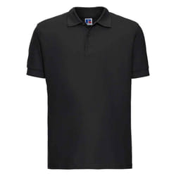 Russell Mens Ultimate Cotton Pique Polo Shirt - XS, Black
