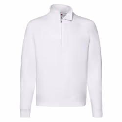 Fruit Of The Loom Mens Premium Zip Neck Heather Sweatshirt - XXL, White