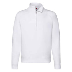 Fruit Of The Loom Mens Premium Zip Neck Heather Sweatshirt - XXL, White