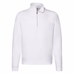 Fruit Of The Loom Mens Premium Zip Neck Heather Sweatshirt - L, White