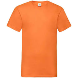 Fruit of the Loom Mens Value V Neck T-Shirt - S, Orange
