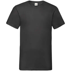 Fruit of the Loom Mens Value V Neck T-Shirt - XXL, Black