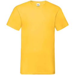 Fruit of the Loom Mens Value V Neck T-Shirt - XL, Sunflower