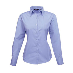 Premier Womens/Ladies Long-Sleeved Shirt - 22 UK, Mid Blue
