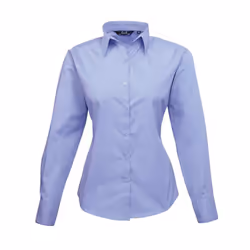 Premier Womens/Ladies Long-Sleeved Shirt - 14 UK, Mid Blue